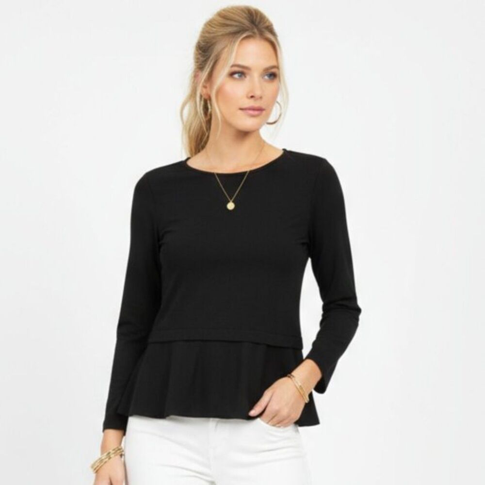 Ann Taylor Long Sleeve Layer Hem Tee T Shirt Top New XS